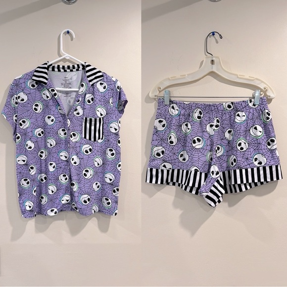 🔥Disney Purple Pajama Top with Whimsical Skulls🔥 - Picture 1 of 10